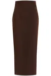 The Andamane Maxi Skirt With Back Slit And High Waist In Brown