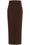The Andamane Maxi Skirt With Back Slit And High Waist In Brown