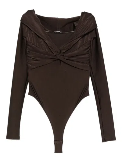 The Andamane Long Sleeve Bodysuit In Brown