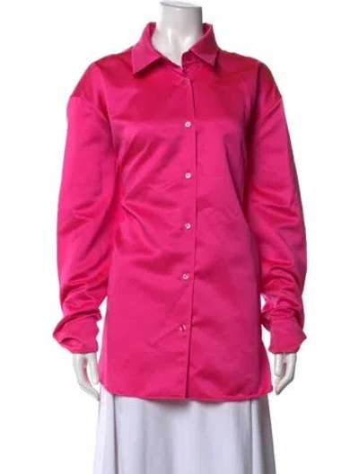 Pre-owned The Andamane Long Sleeve Button-up Top In Pink