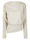 The Andamane Long-sleeved Asymmetrical Top In White