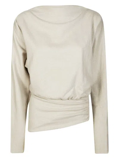 The Andamane Long-sleeved Asymmetrical Top In White