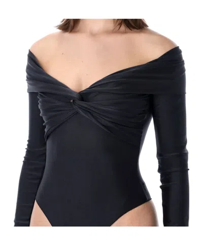 The Andamane Long-sleeved Bodysuit In Black