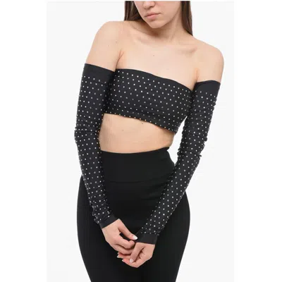 The Andamane Long Sleeved Crop Top With Women's Rhinestones