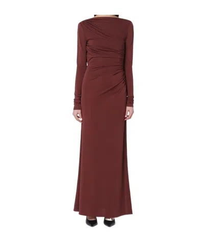 The Andamane Long-sleeved Dress In Red
