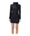 The Andamane 'ruched Detailing Bodycon Fit Mini Dress' In Black