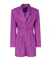 The Andamane Rina Lapel-collar Pleated Playsuit In Purple