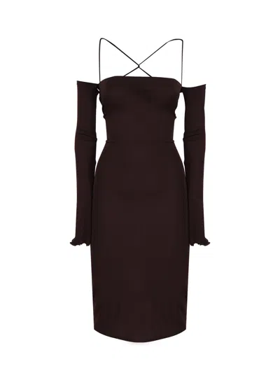 The Andamane Maddy Midi Dress In Brown