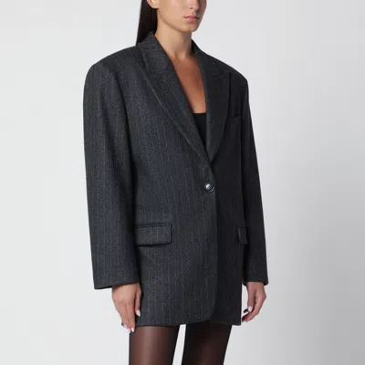 The Andamane Margaux Grey And Black Textured Jacket In Gray
