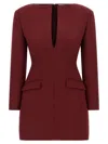 The Andamane Tilde Structured Blazer Dress In Burgundy