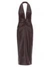 The Andamane Zendaya Dress In Bordeaux Polyester In Burgundy