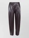 The Andamane Maxi Flare Vegan Leather Trousers In Brown