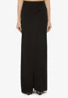 The Andamane Maxi Silk Skirt In Black