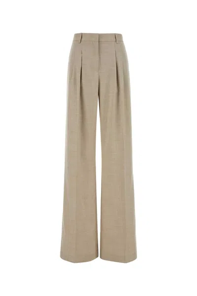 The Andamane Melange Sand Stretch Twill Nathalie Pant In Neutral
