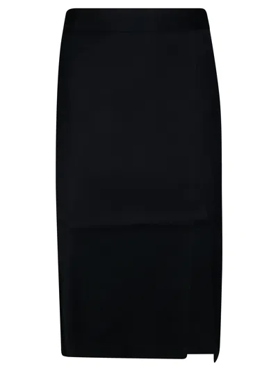 The Andamane Melania Splitted Midi Skirt In Black