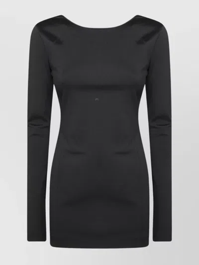The Andamane Midi Dress Fitted Silhouette Long Sleeves In Black