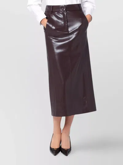 THE ANDAMANE MIDI SKIRT IN FAUX LEATHER
