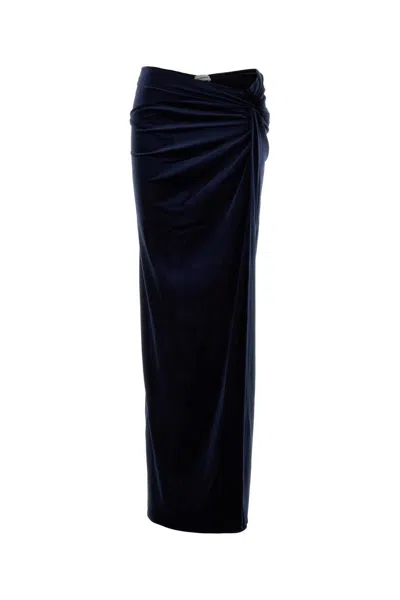 The Andamane Midnight Blue Stretch Velvet Zohra Mini Skirt