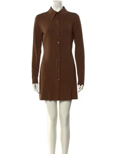 Pre-owned The Andamane Mini Dress In Brown