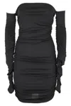 The Andamane Mini Dress With Off-shoulder Design And Draped Sides