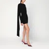 The Andamane Xenia Draped Detail Asymmetric Mini Dress In Black