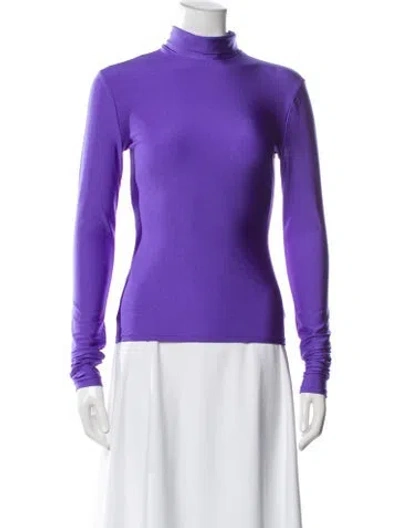 Pre-owned The Andamane Mock Neck Long Sleeve Top W/ Tags In Blue