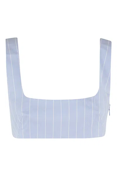 The Andamane Muse Bralette Cotton Top In Blue