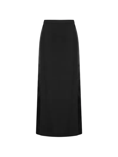 The Andamane Nada Tuxedo Straight Maxi Skirt In Black