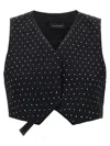 The Andamane Crystal V-neck Studded Waistcoat In Black
