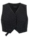 The Andamane Crystal V-neck Studded Waistcoat In Black