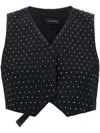 The Andamane Crystal V-neck Studded Waistcoat In Black