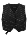 The Andamane Crystal V-neck Studded Waistcoat In Negro
