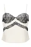 The Andamane Narcisa Lace Trim Cropped Top In White