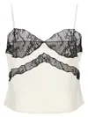 The Andamane Narcisa Lace Trim Cropped Top In Black
