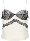 The Andamane Narcisa Lace Trim Cropped Top In Weiss