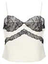 The Andamane Narcisa Lace Trim Cropped Top In White