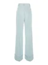 The Andamane Light Blue Straight Pants With Pinces In Line Blend In Blue