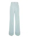 The Andamane Light Blue Straight Pants With Pinces In Line Blend In Blue