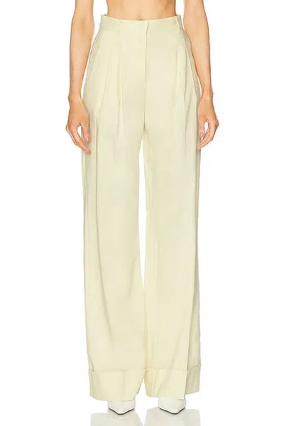 The Andamane Nathalie Cuffed Hem Maxi Pant In Pale Yellow