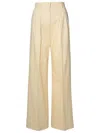 The Andamane 'nathalie' Ivory Wool Blend Trousers In Beige