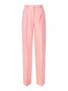 The Andamane Pleated Pinstripe Tailored Trousers In Nude & Neutrals
