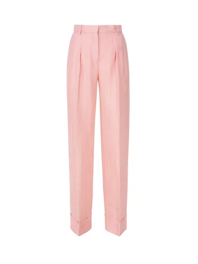 The Andamane Nathalie Trousers In Linen Blend In Pink