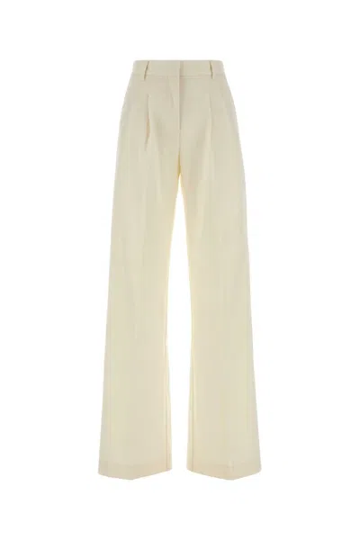 The Andamane Nathalie Wide-leg Pants In Stretch Gabardine In White