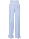 The Andamane Powder Blue Polyester Nathalie Wide-leg Pant In Blue