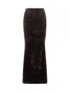 The Andamane Maxi Skirt Silhouette Faux Shearling Texture In Black