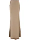 The Andamane Nemesia Maxi Skirt In Grey Polyester In Nude