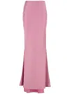 The Andamane Satin Skirt With Flared Hem And High Waist In Pink