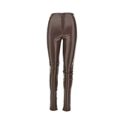 The Andamane New Holla Vegan Leather Leggings In Brown