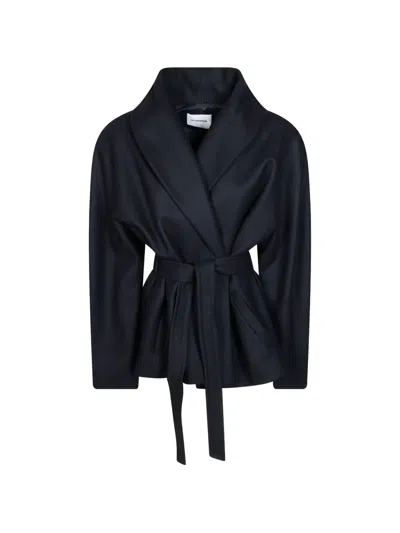 The Andamane Niki Belted Padded Down Jacket In Black