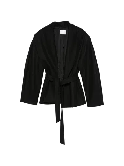 The Andamane Niki Long Sleeve Jacket With Belt In Black